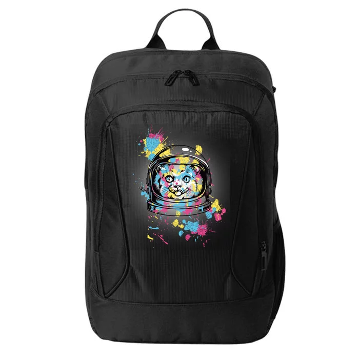 Astronaut Cat Paint Splatter Colorful Design City Backpack