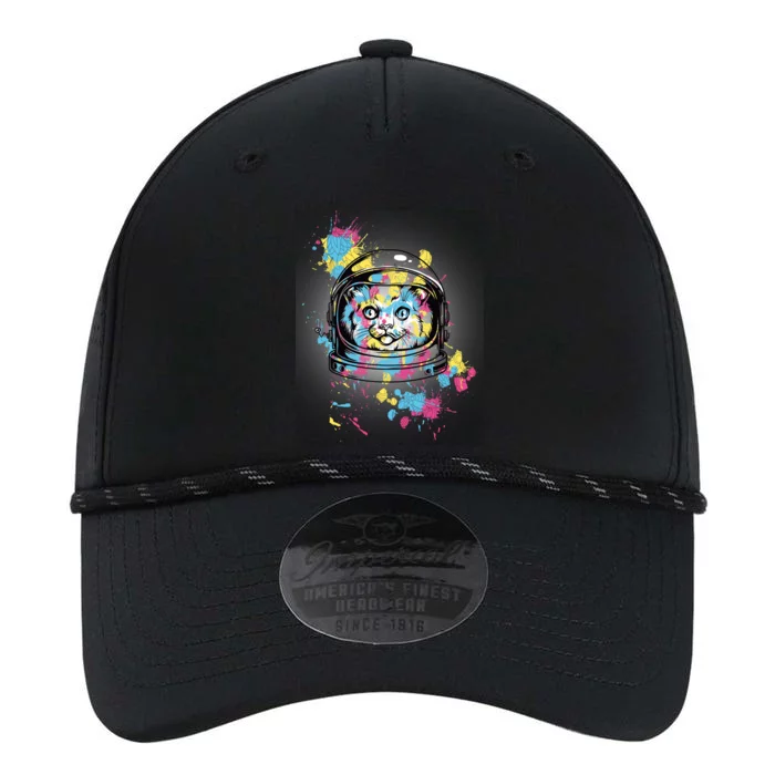 Astronaut Cat Paint Splatter Colorful Design Performance The Dyno Cap