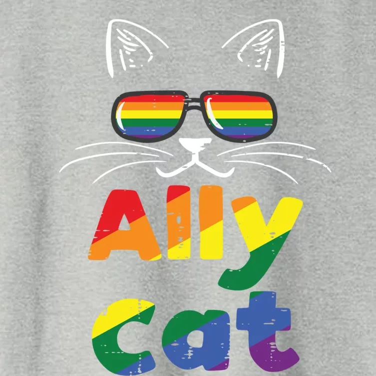 Ally Cat Pride Month Straight Ally Gay Lgbtq Lgbt Gift Women's Crop Top Tee