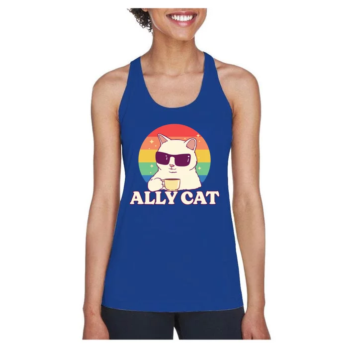 Ally Cat Pride Gift Women's Racerback Tank