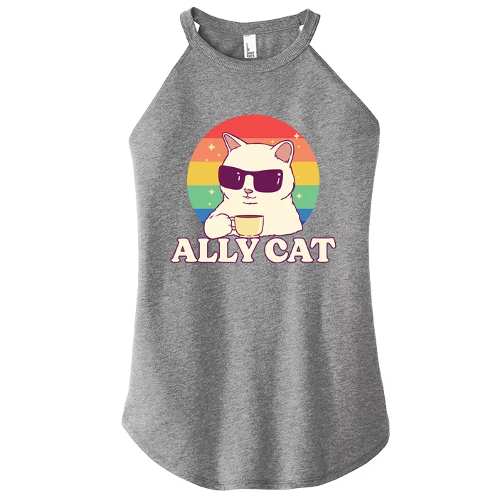 Ally Cat Pride Gift Women’s Perfect Tri Rocker Tank