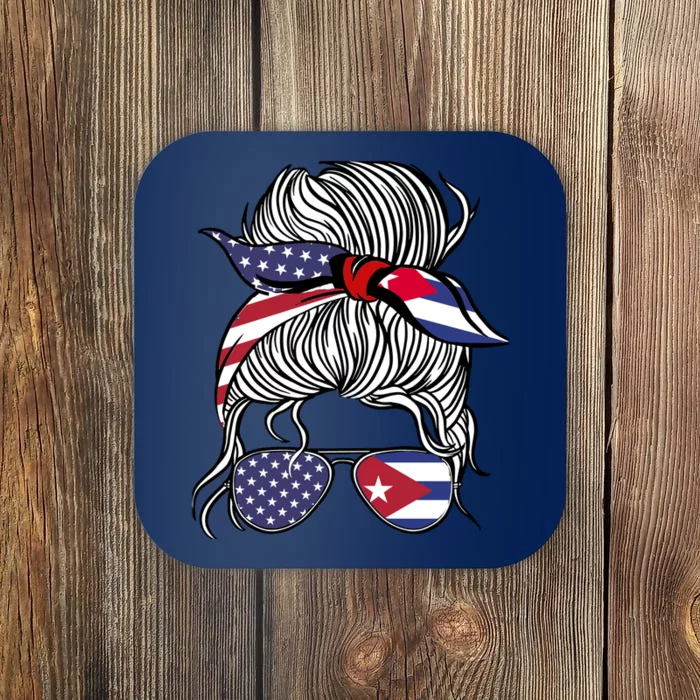 American Cuban Patriot Flag Wo Girl Cuba Grown Coaster