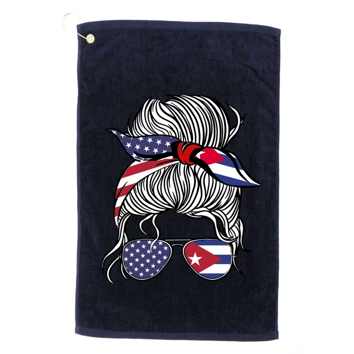 American Cuban Patriot Flag Wo Girl Cuba Grown Platinum Collection Golf Towel