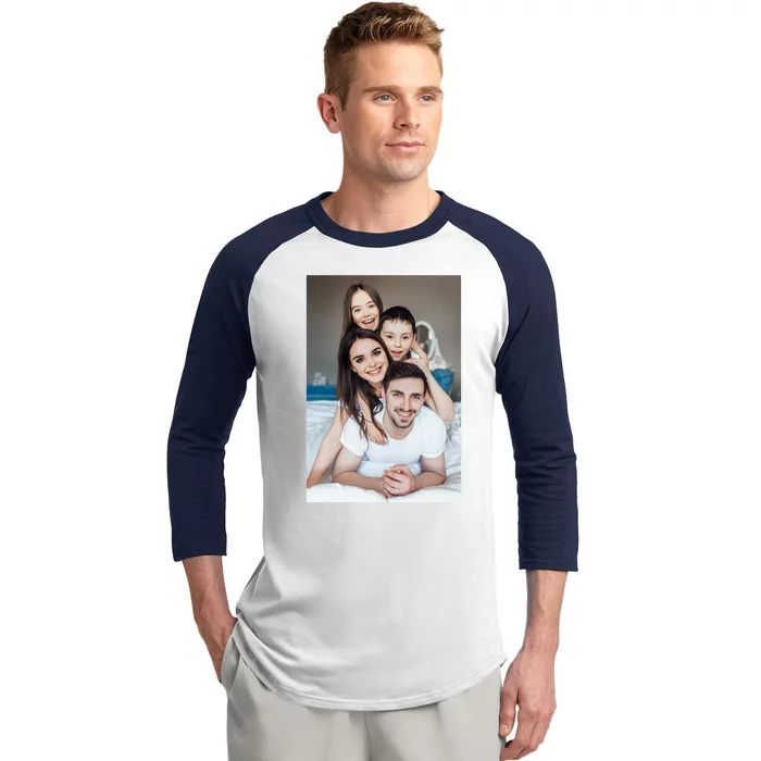 Add Custom Photo Picture Baseball Sleeve Shirt