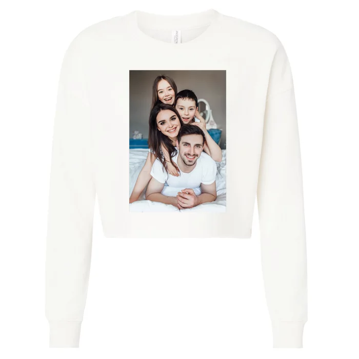 Add Custom Photo Picture Cropped Pullover Crew