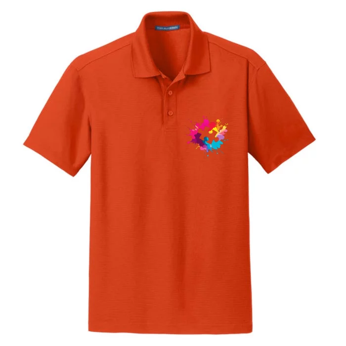 Autism Colorful Puzzle Piece Dry Zone Grid Performance Polo