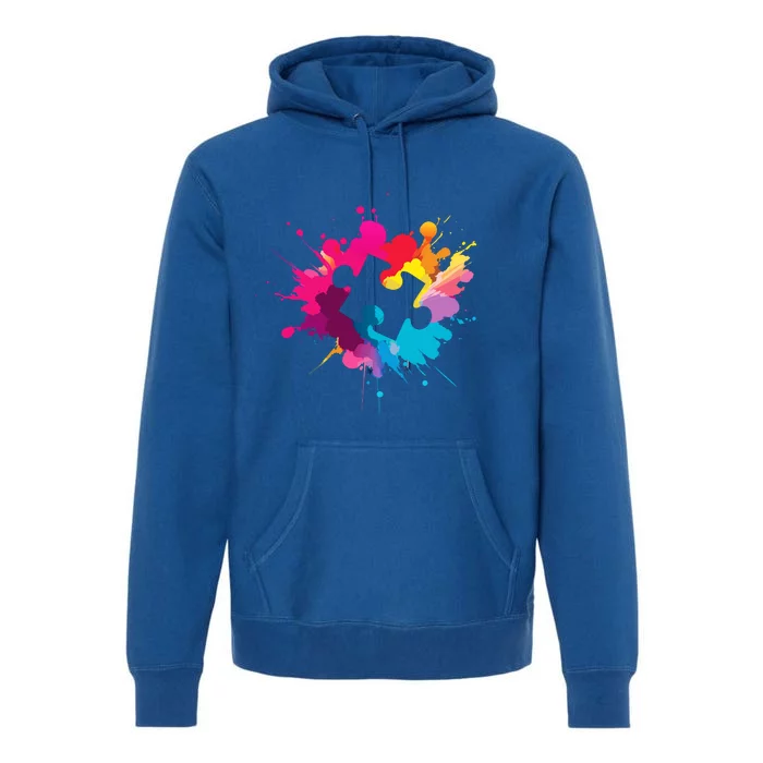 Autism Colorful Puzzle Piece Premium Hoodie