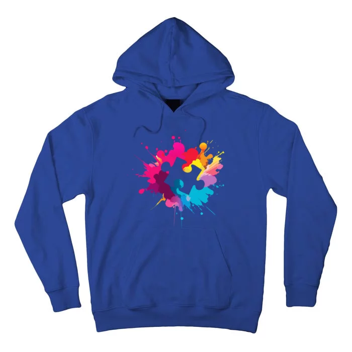 Autism Colorful Puzzle Piece Tall Hoodie