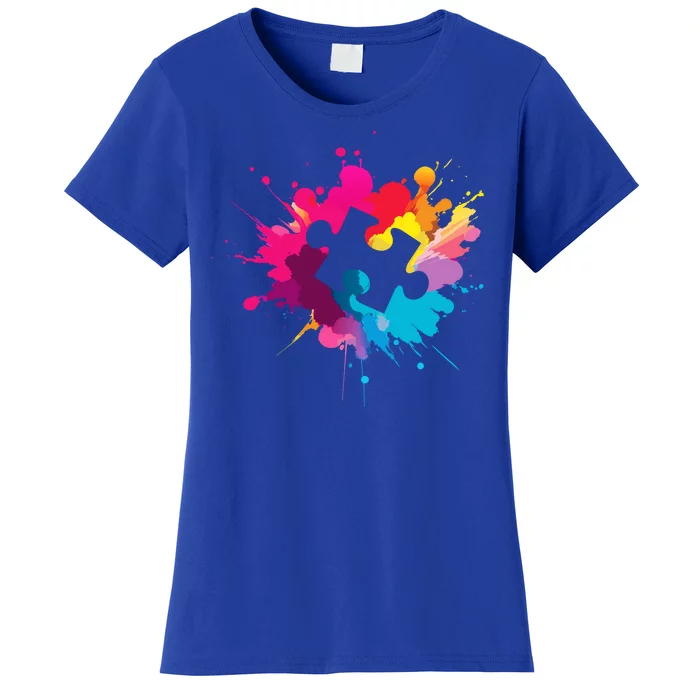 Autism Colorful Puzzle Piece Women's T-Shirt