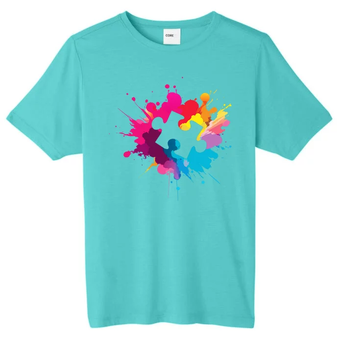 Autism Colorful Puzzle Piece ChromaSoft Performance T-Shirt