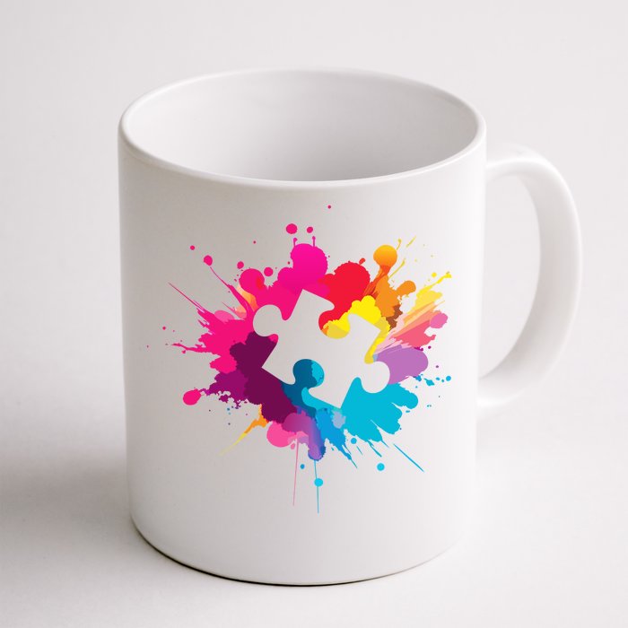 Autism Colorful Puzzle Piece Front & Back Coffee Mug