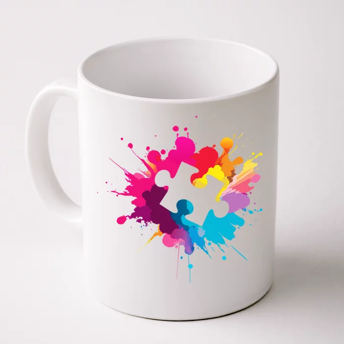 Autism Colorful Puzzle Piece Front & Back Coffee Mug