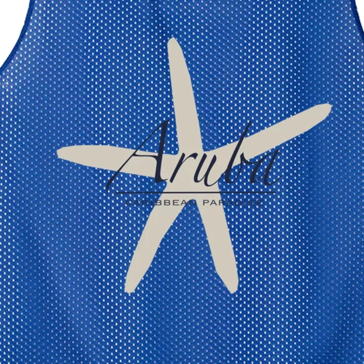 Aruba Caribbean Paradise Souvenir Cool Gift Starfish Gift Mesh Reversible Basketball Jersey Tank