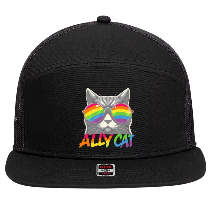 Ally Cat Pride Stuff Flag Transsexual Lgbt 7 Panel Mesh Trucker Snapback Hat