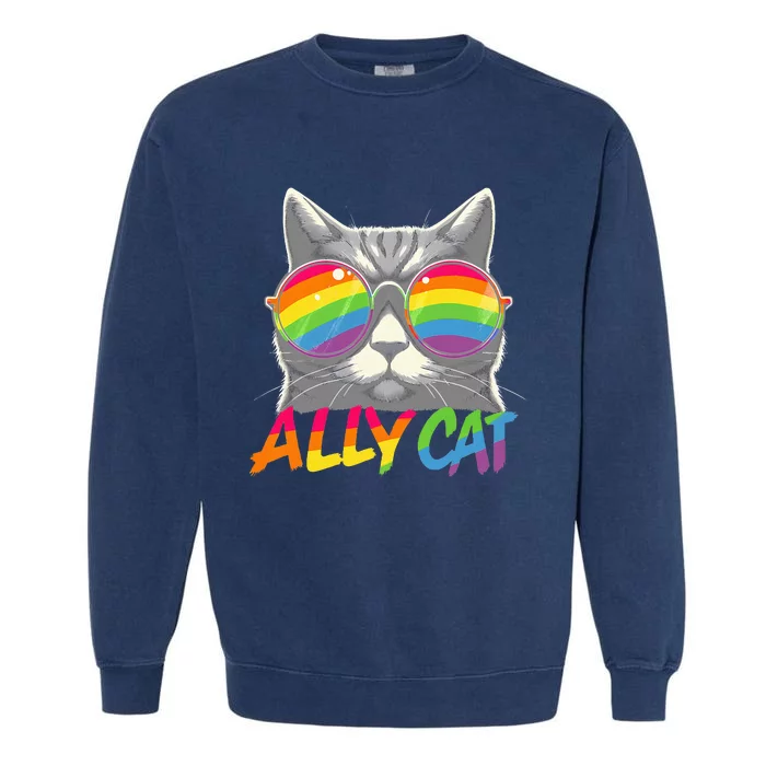 Ally Cat Pride Stuff Flag Transsexual Lgbt Garment-Dyed Sweatshirt