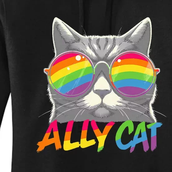 Ally Cat Pride Stuff Flag Lgbt Women's Pullover Hoodie