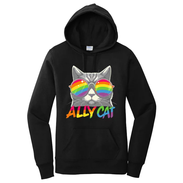 Ally Cat Pride Stuff Flag Lgbt Women's Pullover Hoodie