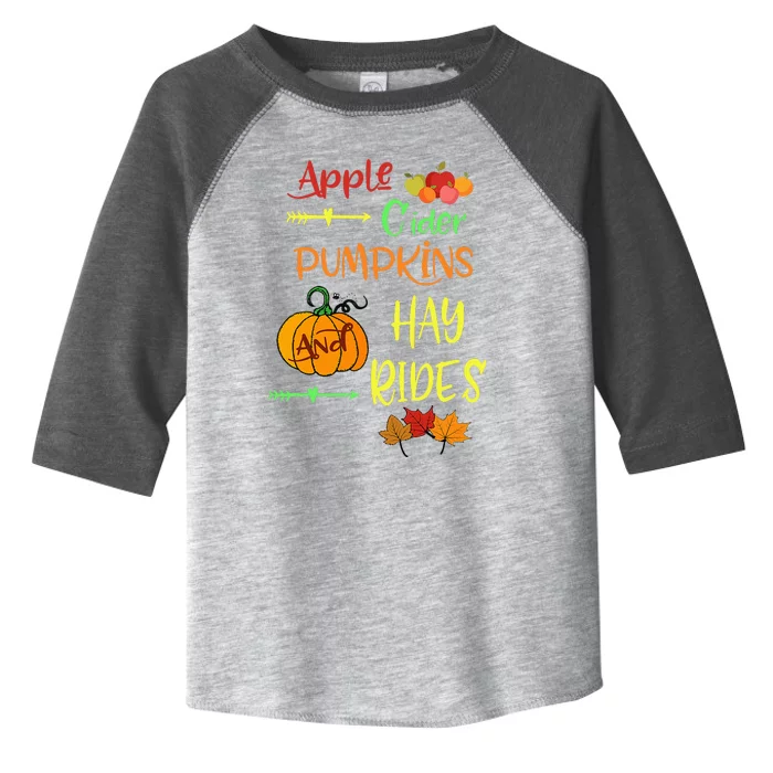 Apple Cider Pumpkins And Hayrides Cute Fall Toddler Fine Jersey T-Shirt