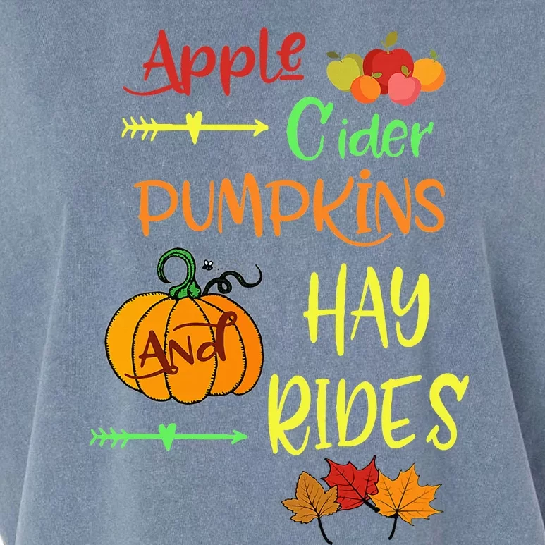 Apple Cider Pumpkins And Hayrides Cute Fall Garment-Dyed Women's Muscle Tee