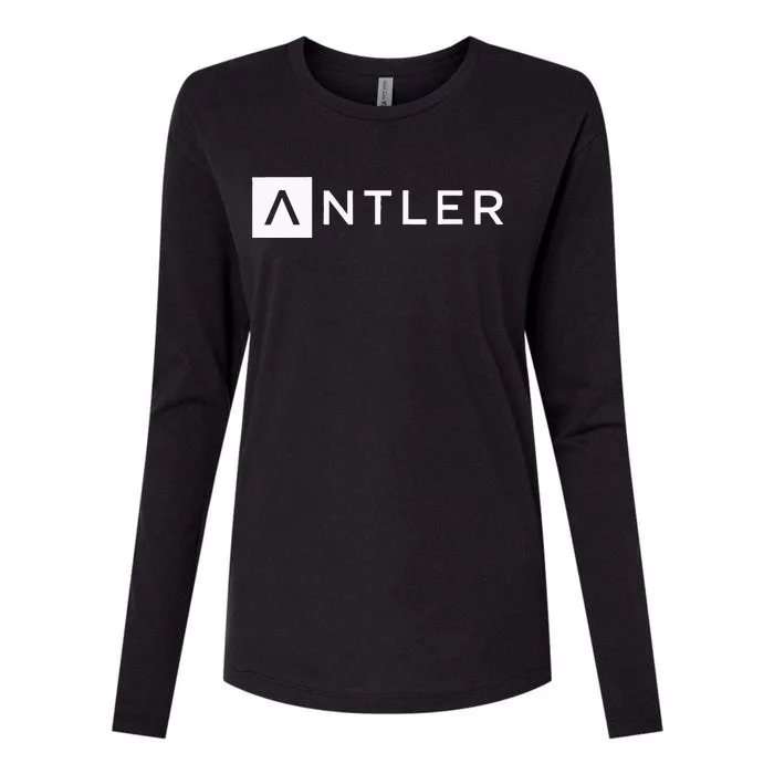 Antler Chest Print Womens Cotton Relaxed Long Sleeve T-Shirt