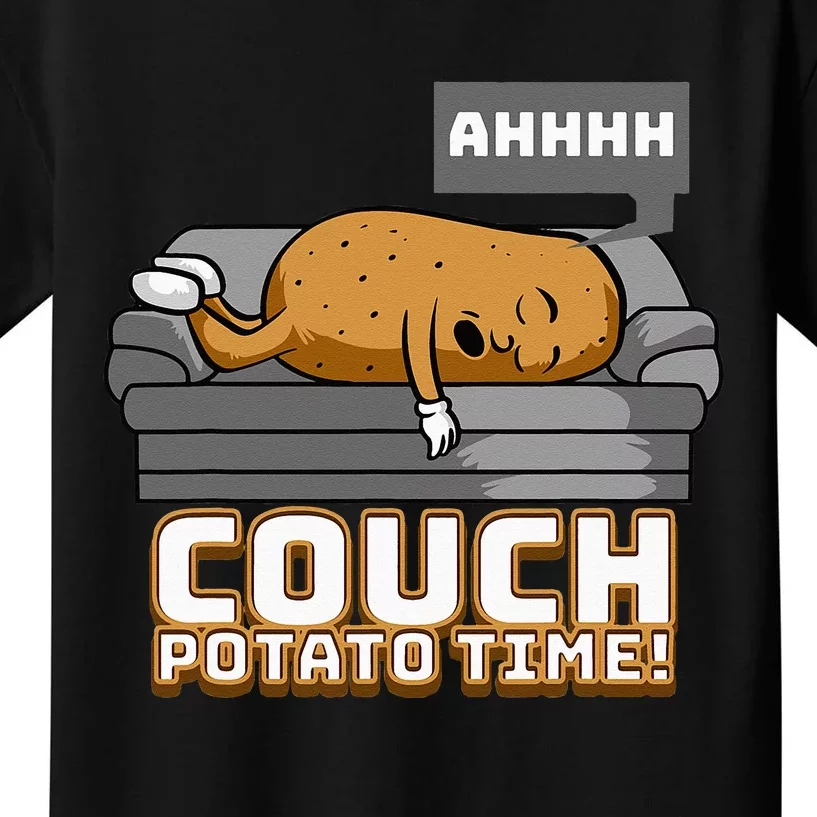 Ahhh Couch Potato Time Funny TV Potato Sofa Food Humor Kids T-Shirt