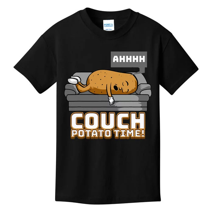 Ahhh Couch Potato Time Funny TV Potato Sofa Food Humor Kids T-Shirt