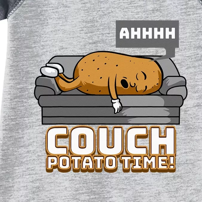 Ahhh Couch Potato Time Funny TV Potato Sofa Food Humor Infant Baby Jersey Bodysuit