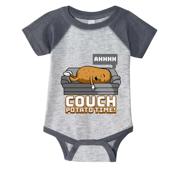 Ahhh Couch Potato Time Funny TV Potato Sofa Food Humor Infant Baby Jersey Bodysuit