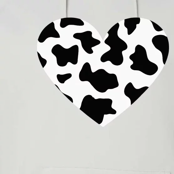 Awesome Cow Print Black & White Print Heart Performance Fleece Hoodie