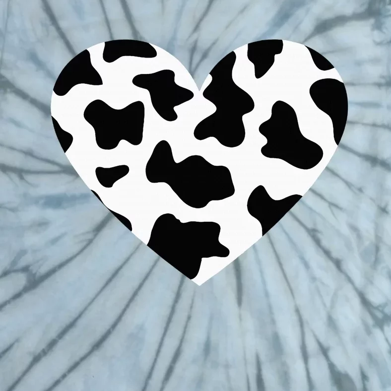 Awesome Cow Print Black & White Print Heart Tie-Dye T-Shirt