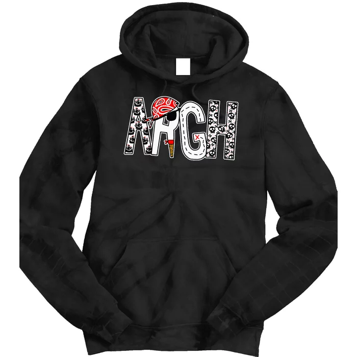 Argh Cute Pirate Print Letters Tie Dye Hoodie