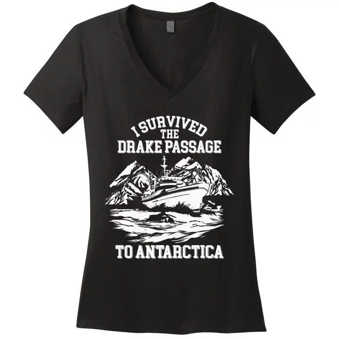 Antarctica Cruise Passage I Survived Antarctica Women's V-Neck T-Shirt