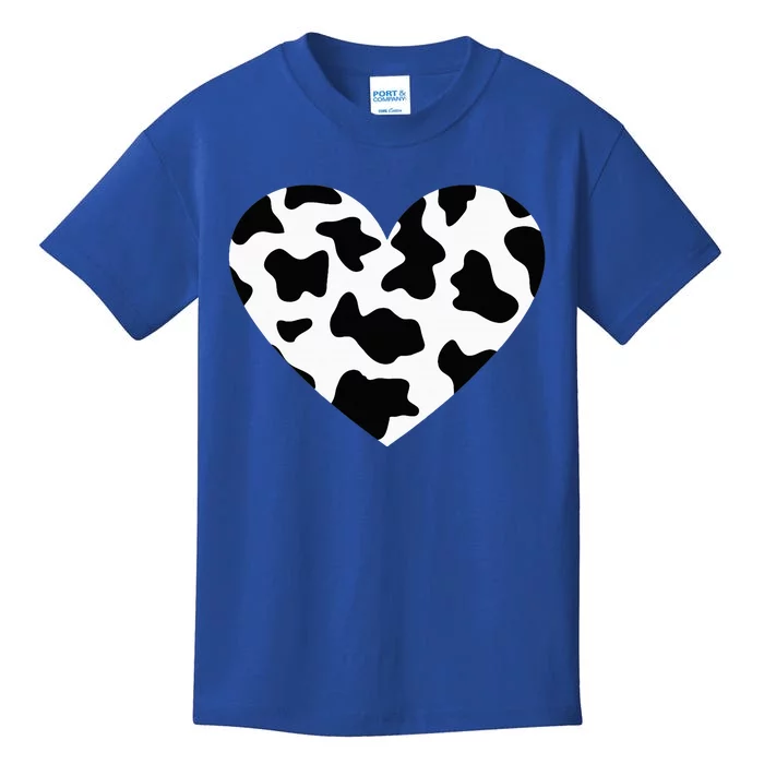 Awesome Cow Print Black & White Print Heart Kids T-Shirt