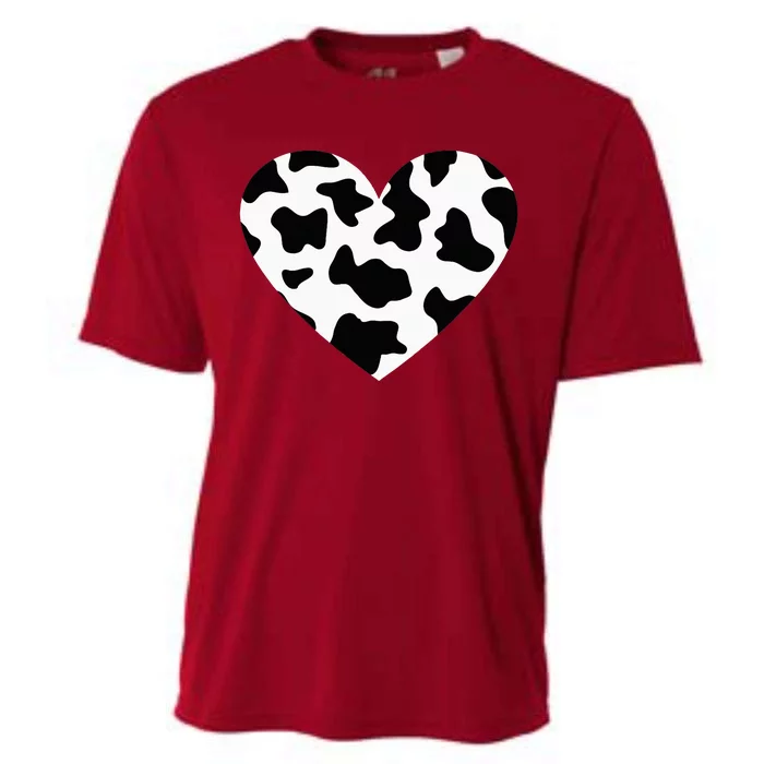 Awesome Cow Print Black & White Print Heart Cooling Performance Crew T-Shirt