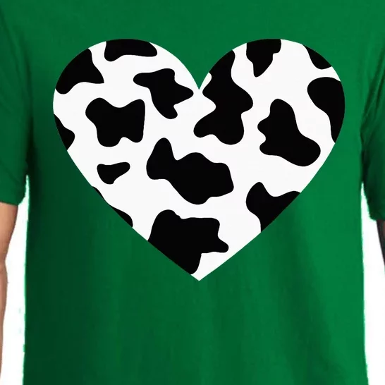 Awesome Cow Print Black & White Print Heart Pajama Set