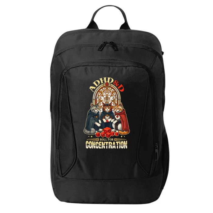 Adhd Cats Roll For Concentration Rpg Gamer City Backpack