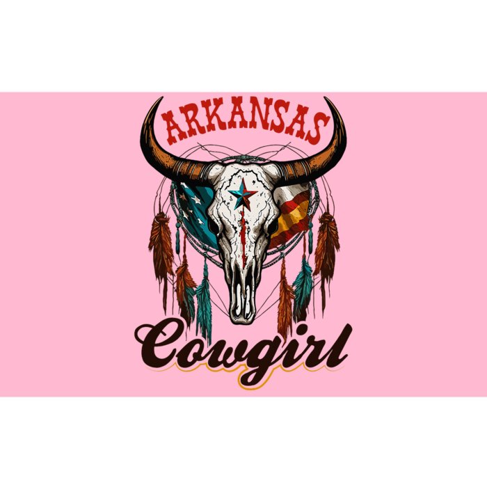 Arkansas Cowgirl Rodeo Western Country Longhorn Skull Bumper Sticker