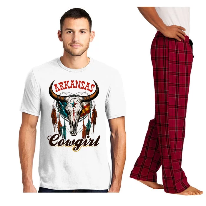 Arkansas Cowgirl Rodeo Western Country Longhorn Skull Pajama Set