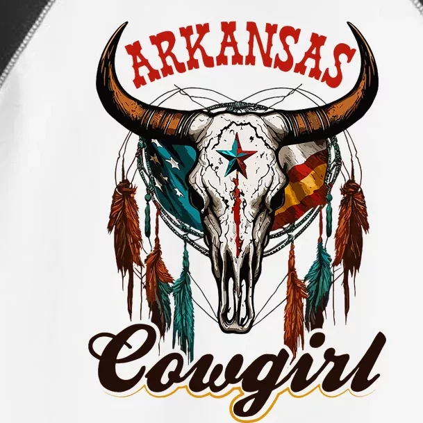 Arkansas Cowgirl Rodeo Western Country Longhorn Skull Toddler Fine Jersey T-Shirt