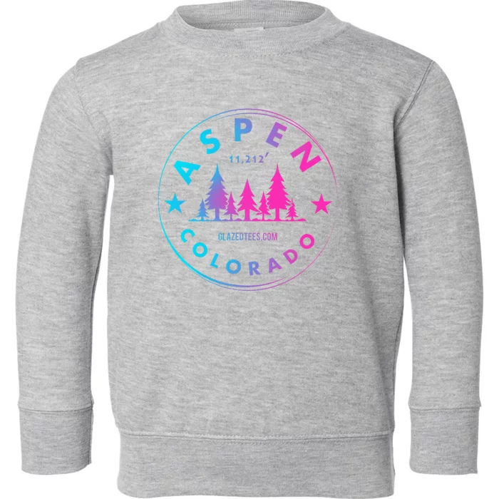 Aspen Colorado Retro Big Mountain Forest Toddler Sweatshirt