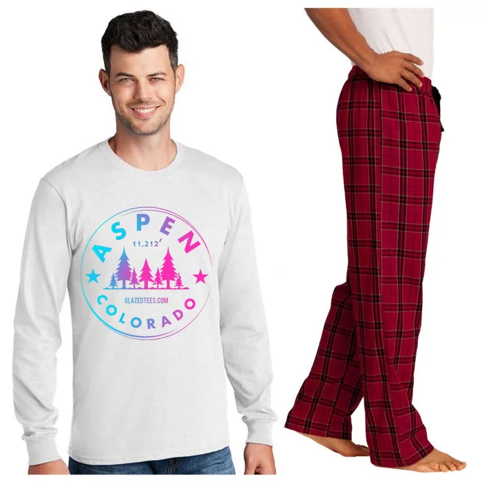 Aspen Colorado Retro Big Mountain Forest Long Sleeve Pajama Set