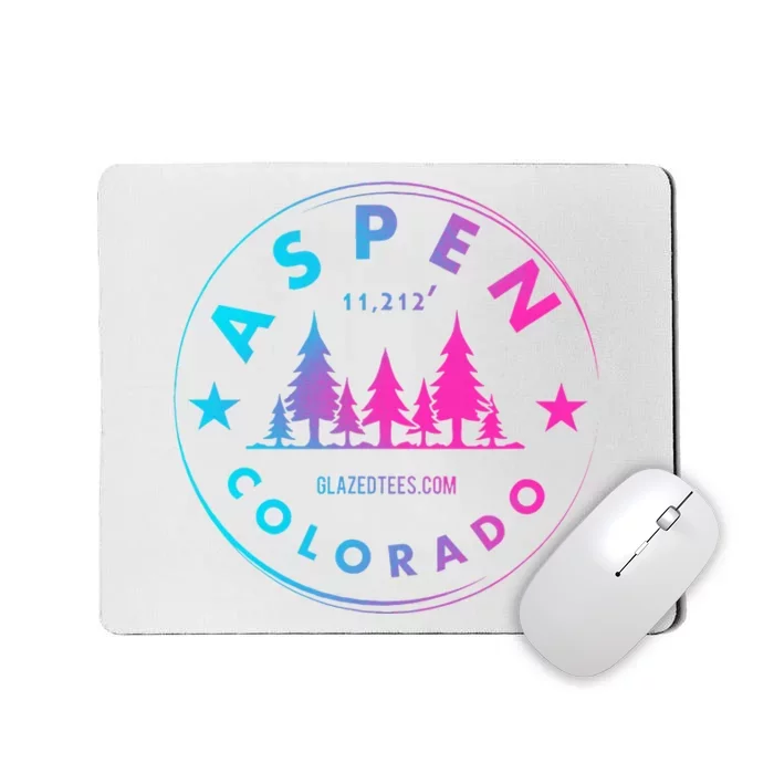 Aspen Colorado Retro Big Mountain Forest Mousepad