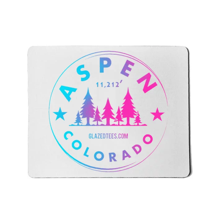 Aspen Colorado Retro Big Mountain Forest Mousepad