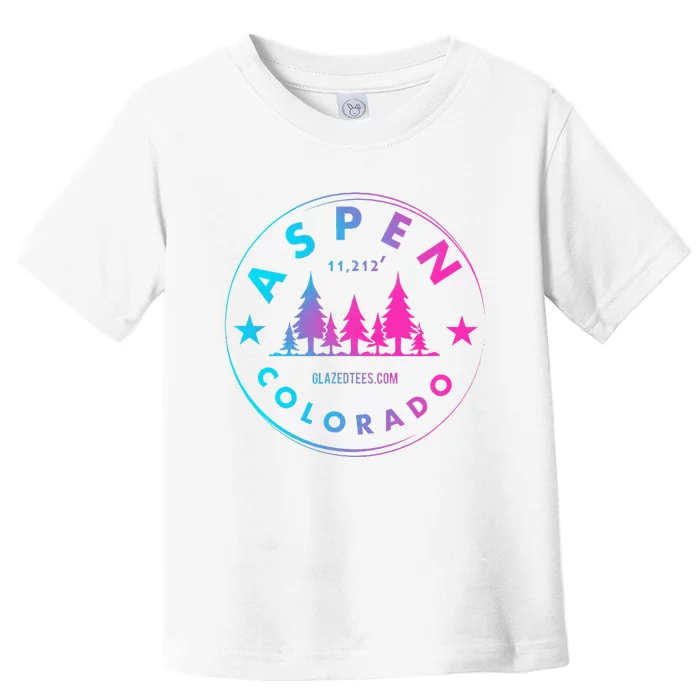 Aspen Colorado Retro Big Mountain Forest Toddler T-Shirt