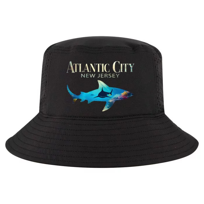 Atlantic City Retro Atlantic City Nj Shark Cool Comfort Performance Bucket Hat