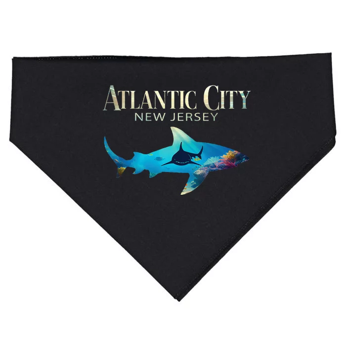 Atlantic City Retro Atlantic City Nj Shark USA-Made Doggie Bandana