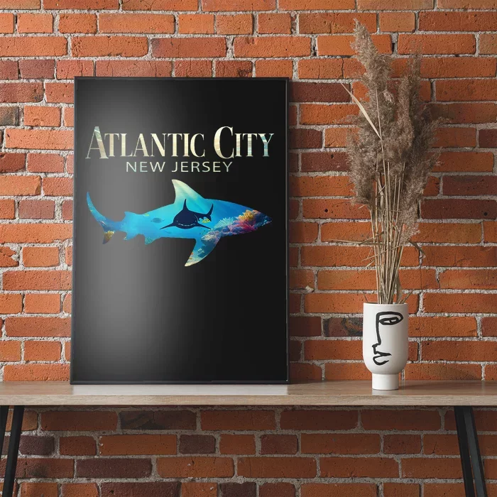 Atlantic City Retro Atlantic City Nj Shark Poster