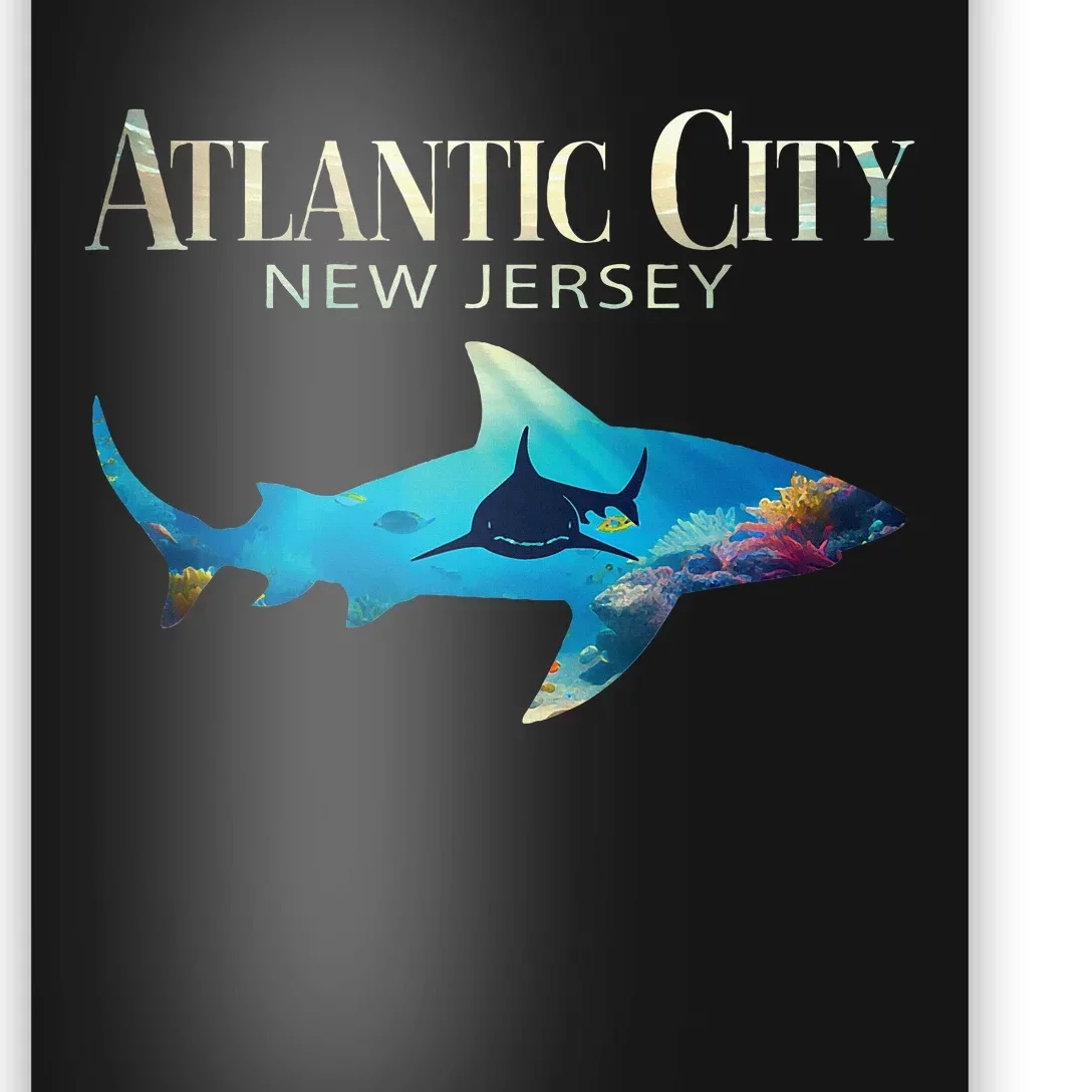 Atlantic City Retro Atlantic City Nj Shark Poster