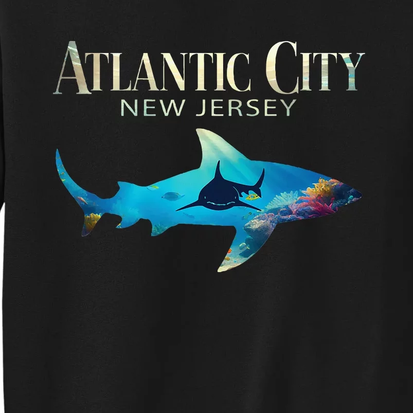 Atlantic City Retro Atlantic City Nj Shark Tall Sweatshirt