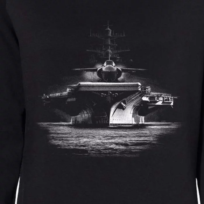 Aircraft Carrier Realistic Womens California Wash Sweatshirt